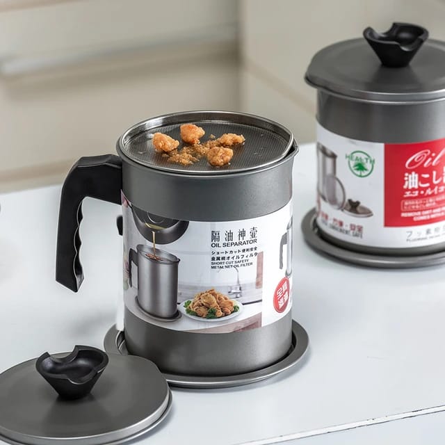 1.4 L / Stainless Steel Oil Filter & Strainer Pot