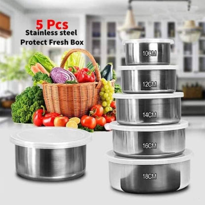 5 Pcs Stainless Steel Mixing Bowl Set with Airtight Lids